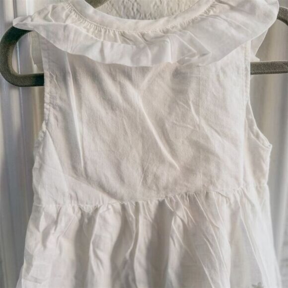 Hurave Lace eyelet dress, tie front, sleeveless, ruffle sleeves, lined v-neck 2T - Picture 11 of 11